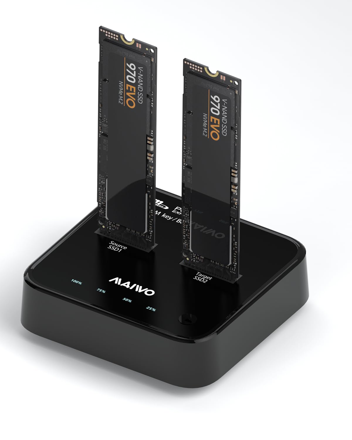 NVMe Clone Docking station, 10Gbit/s Dual-Bay Tool-Free USB C to NVME Offline Clone Duplicators External Hard Drive Enclosure for M Key PCIe 2242 2260 2280 22110 M.2 SSDs, MAIWO-K3016P — image 1