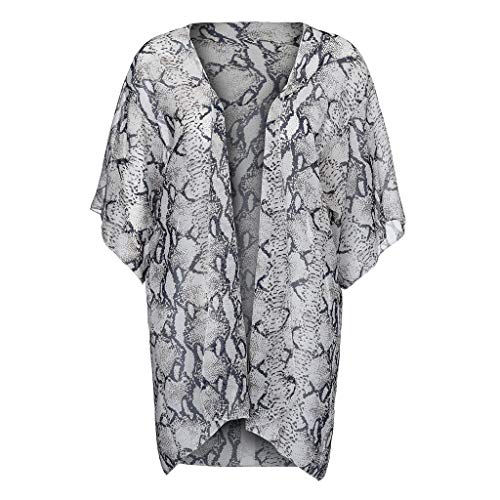 Womens Kimono Cardigan, Women Lace Bohemian Beach Long Oversized Kimono Coat (Gray A, M)