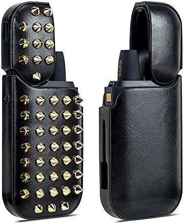 KAIDON Rivet Pattern PU leather PC Hard Materials Case Electronic Cigarette Case for IQOS 2.4 PLUS (Pattern 03)