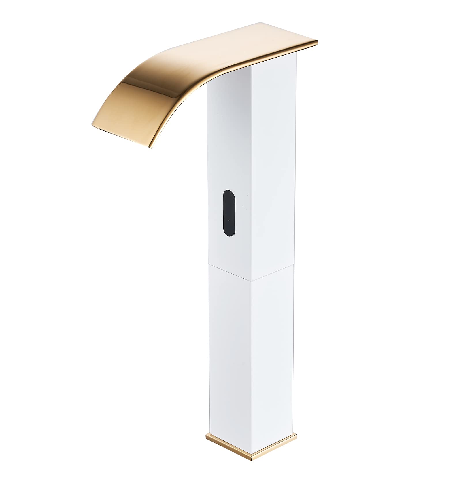 Photo 1 of ***(MISSING PARTS)***Touchless Bathroom Vessel Faucet Electronic Sensor Automatic Waterfall White Gold Bathroom Faucets Hands Free Water Saving One Hole Bowl Sink Faucet Motion Sensor Lavatory Vanity Deck Mounted