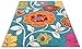 Well Woven Modern Rug Daisy Flowers Blue 5'X7' Floral Accent Area Rug Entry Way Bright Kids Room Kitchen Bedroom Carpet Bathroom Soft Durable Area Rug