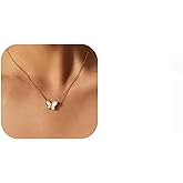 14K Gold Plated Butterfly Necklace for Women Dainty Delicate Jewelry Simple Pendant Hypoallergenic Elegant Wing Design Timeless Fashion Gift