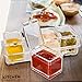 Boxing Week Sale - Best Acrylic Condiment Tray, Excellent Gift, 4 Removable Pots with Separate Lids and Spoons. Ice Chamber. Condiments, Candy, Nuts, Fruit, Seasoning And Spice Rack Compartments Dish