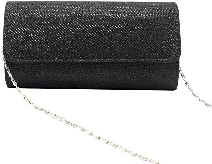 Gyeitee 3 in 1 bag Women Spark Glitter Evening Clutch Bag, Party Handbag Small Clutch Bag Bridal Purse Wedding Bag Cross Body (Black)