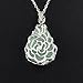 KISSPAT Natural Green Aventurine Teardrop Pendant Necklace on 20 inches Stainless Steel Chain