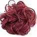 Lelinta Hair Bun Extensions Wavy Curly Messy Donut Chignons Hair Piece Wig Hairpiece Dark Red