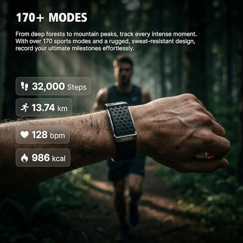 EGQINR Smart Bracelet for Men Women, 9mm Ultra-Thin Fitness Tracker with 24/7 Heart Rate, SpO2, Blood Pressure & Sleep Monitor, 170+ Sports Modes, Vibration Alerts, Dual Straps (Silicone & Nylon)