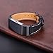 bayite Leather Band for Fitbit Charge 2, Black with line, 5.5