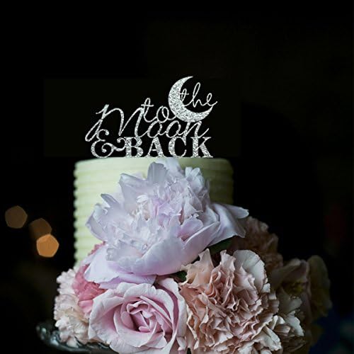 To the Moon and Back Wedding Cake Toppers Anniversary Cake Topper for Cake Decorations