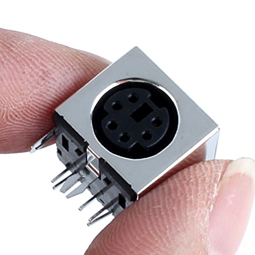 uxcell Shielded PS/2 6 Pin Mini DIN Female PCB PC Board Mount Jack Connector