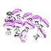 Dxhycc 10pcs Purple 30mm Flat Round Crystal Glass Cabinet Knobs Cupboard Drawer Pull Handles