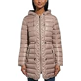 Kenneth Cole Women's Hooded Quilted Long Puffer Jacket Coat