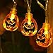 Halloween String Lights, YUNLIGHTS 13ft 30LEDs 3D Jack-O-Lantern Pumpkin Lights with Remote Control, 8 Modes Battery Operated Outdoor Halloween Lights, Warm White
