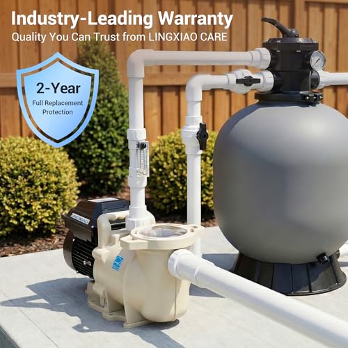LINGXIAO Smart Variable Speed Pool Pump 2 HP, 115/208-230V, In/Above Pool Pump With Smart Life APP Control, Energy Star Certificate, High Flow & Self Priming - (2025 New Upgrade)