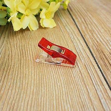Topker 50Pcs Nähen Handwerk Quilt Binding Kunststoff Clips Clamps Pack von 50 Clear