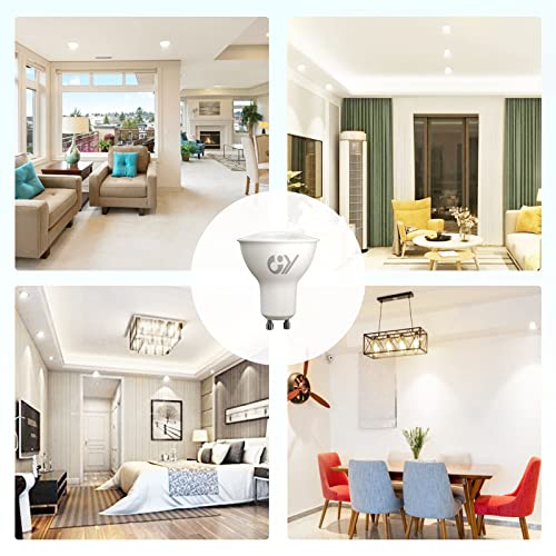 GY GU10 LED Bulbs 4.9W Equivalent 80W, 790LM 6500K Cool White, 120° Beam Angle, Energy Efficiency GU10 Bulb, Non-Dimmable, Pack of 10