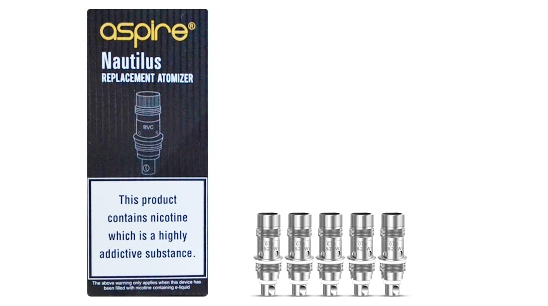Aspire Nautilus Mini BVC Replacement Coils 1.6 Ohm [Pack of 5] - Longer Lifespan, Better Vapour Production for Nautilus/Nautilus2/Nautilus3/NautilusMini/NautilusNano/NautilusAIO/K3 Tank, No Nicotine