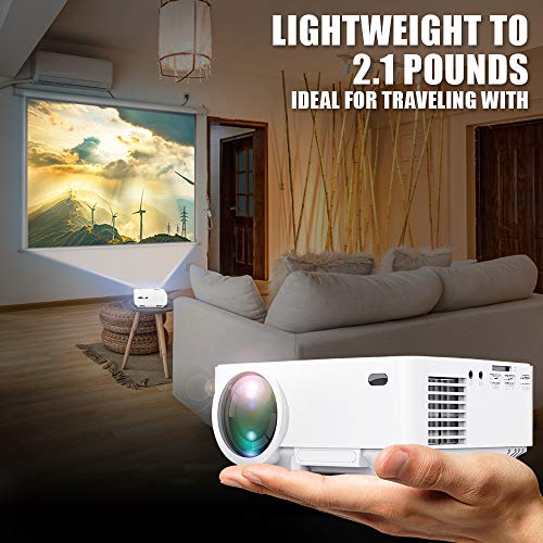 Mini Projector, 3Stone Upgraded 3000L Portable LCD Video Projector with 1080P Supported and Built-in Speakers, Multimedia Home Theater Small Projector Compatible with HDMI, USB, AV, DVD, VGA, Laptop - Thumbnail 2