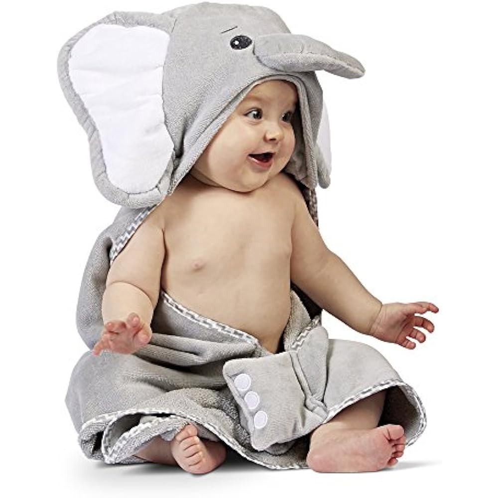 Bearington Baby Lil&39 Spout Elephant Hooded Bath Towel, 24" X eBay