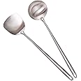 17inch Wok Spatula and Ladle - 304 Stainless Steel Wok Tools Set, 2 Pieces All Metal Extra Long Handle Cooking Tools, Chinese Wok Utensils and Wok Accessories for Cast Iron/Carbon Steel Wok