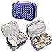 Teamoy Jewelry Travel Case Organizer - Small Storage Bag for Necklace, Earrings, Rings, Watch, Purple Dots