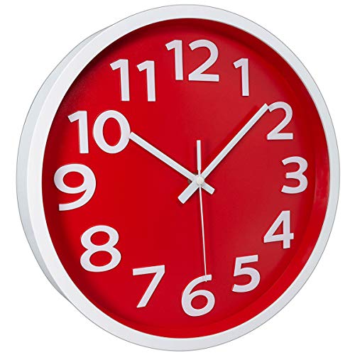AROMUSTIME 12 Inch Modern Wall Clock Silent NonTicking Battery