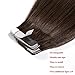 16 Inch Tape in Hair Extensions Remy Human Hair #04 Medium Brown Long Straight Hair Seamless Skin Weft Invisible Double Sided Tape 20pc/pack 50g +10 Free Tape Bonds