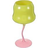 Amosfun Rose Shaped Wine Glasses Stem 3.74 Inch Vintage Goblet Glassware for Rustic Dining and Cocktail Parties