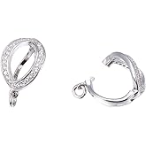 1pc Adabele Authentic Sterling Silver Twister Hinged Necklace Shortener Enhancer Clasp Lock Cubic Zirconia CZ Tarnish Resistant for 8mm Bead Jewelry Making SS377