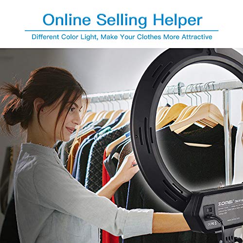 ZOMEi Ring Light Kit:16"/40cm Outer 38W 3200-5500K Dimmable LED Ring Light, Light Stand, Carrying Bag for Camera,Smartphone,YouTube,Self-Portrait Shooting - Thumbnail 4