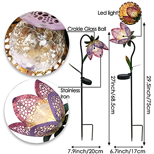 TERESA'S COLLECTIONS Flower Solar Garden Decorations Lights for Lawn