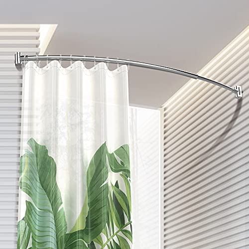 PrettyHome Adjustable Arched Curved Shower Curtain Rod Rustproof