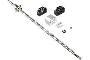 ANWOKIT ANWOK 1Set Ball Screw SFU1605/1000mm Ballscrew with Metal Ballnut + BK/BF12 End Support + Coupler, Length 1000mm/39.37 inch Diameter 16mm Pitch 5mm with End Machined