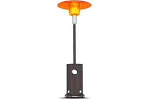 Klysiora Outdoor Heater, 48,000 Portable Outdoor Heater With Patio Cover, Propane Outdoor Heater for Patio, Backyard, Balcony With Wheels, Double Stainless Steel Heating, bronze