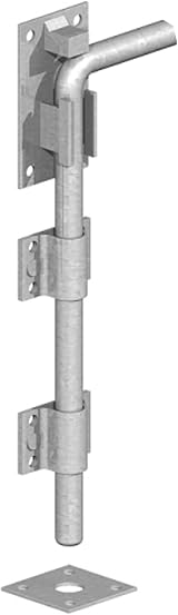 White Hinge Long 18in Galvanised Drop Bolt for Gates & Doors view 7
