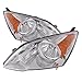 HEADLIGHTSDEPOT Chrome Housing Halogen Headlights Compatible With Honda CR-V 2007-2011 Includes Left Driver and Right Passenger Side Headlamps