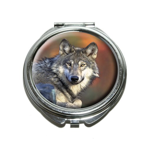 Graphics and More Wolf Compact Purse Mirror