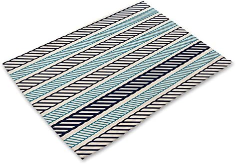 FDY MY Geometric Slash Rope Pattern Placemats Table Mats Print Non-slip Heat Insulation Place Mat for Dining Table