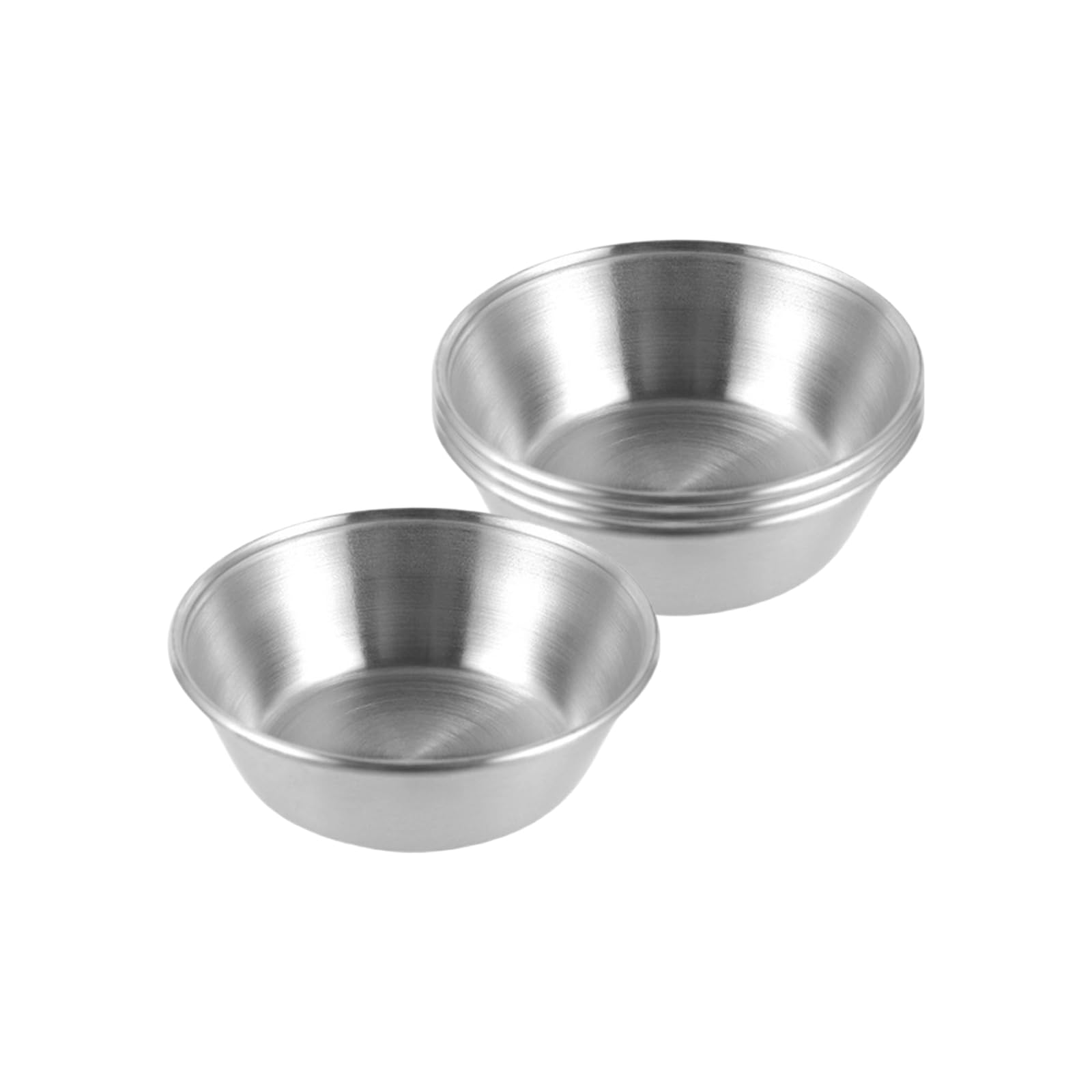 Sicheii Stainless Steel Mini Dipping Sauce Dish, Individual Sauce Bowls Saucers, Small Metal Ramekins, Little Seasoning Bowls, Soy Sauce Dishes for Sushi Salad Dressing Side Dish, 4 Pack 2.7oz