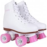 Chicago Rink Roller Skates for Girls &amp; Boys &ndash; Durable Top Performance Indoor/Outdoor Use Skate Shoes with Padded Ankle Collar, Lace-Up &amp; Velcro Strap &ndash; 54mm Urethane Wheels, Semi-Precision Bearings