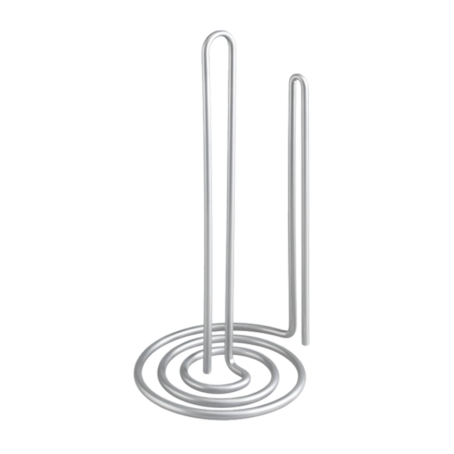 Metaltex My Roll Vertical Paper Towel Holder - Multipurpose Kitchen Roll Stand and Space-saving Organiser - Polytherm Metallic, 15 x 15 x 32 Centimeters