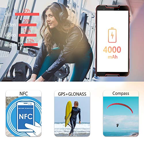 CUBOT Quest,5.5 Inch HD+ Display,Dual 4G Rugged Smartphone Unlocked,Android 9.0 Pie,4000mAh,4GB+64GB,IP68 Waterproof,Triple Cameras 12MP+8MP,NFC,OTG,Face ID - Thumbnail 6