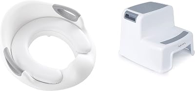 Rainberg Toddler Toilet Training Seat with 2 Step Stool Handles Anti-Slip