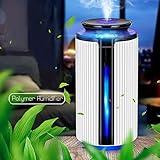Portable USB Humidifier with Fan, 900ML Ultrasonic Cool Mist Humidifier Air Refresher with 7 Colors Light Changing for Bedroom Home Office Travel Baby Bedroom, Auto Shut-Off, Super Quiet (White/Black)