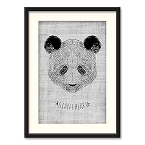 Black Paper Framed Canvas Wall Art for Living Room, Bedroom Beasts Black and White Canvas Prints for Home Decoration Ready to Hanging - 23x31 inches