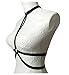 Jelinda Womens Halter Harness Strappy Body Caged Bra, Black, One Size