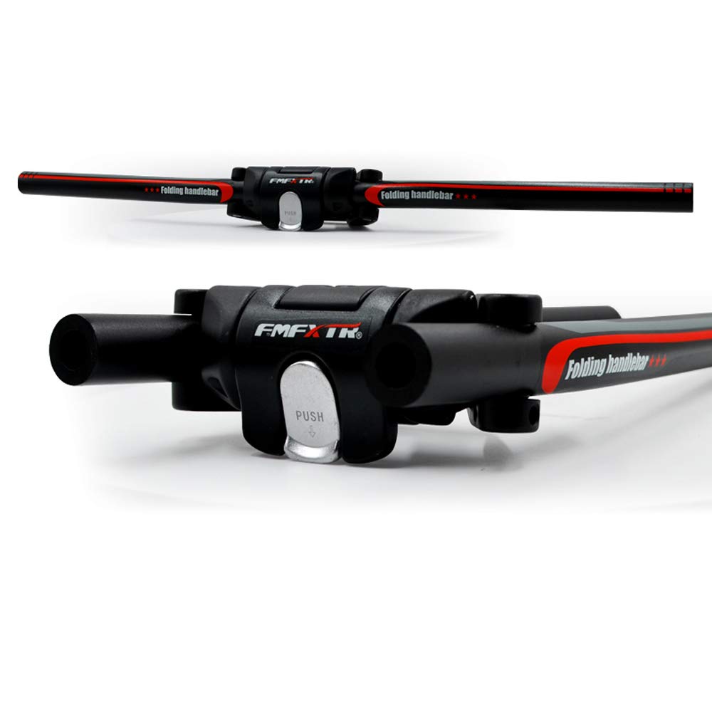 UPANBIKE Bike Folding Handlebar Aluminum Alloy Scooter Handlebar Quick Release Foldable Bar 31.8mm/25.4mm (Black+Red)