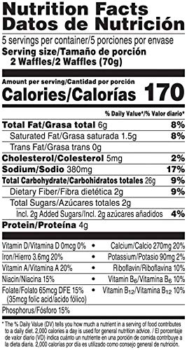 Kellogg's Eggo, Nutri-Grain,Â Frozen Waffles, with 8 Grams of Whole Grain,Â Easy Breakfast, 12.3 oz Box (10 Count)