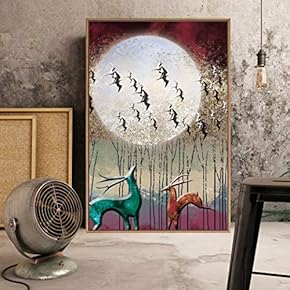 Framed Canvas Home Artwork Decoration Abstract Colorful Scenery Canvas Wall Art for Living Room, Bedroom - 16x24 inches