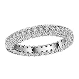Mimeng Real Platinum Plated Wedding Rings for Women 9.5 cttw